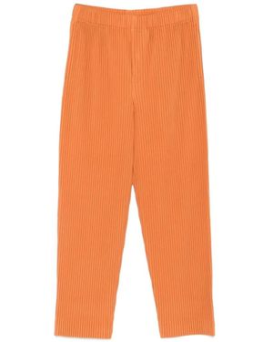 Homme Plissé Issey Miyake Pleated Slim Trousers - Orange
