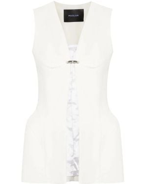 Mugler Chaleco con corsé y perforaciones - Blanco