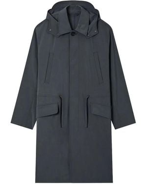ARMANI EXCHANGE Hooded Drawstring Coat - Blue