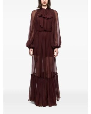 Atu Body Couture Ruffled Tie Maxi Dress - Purple