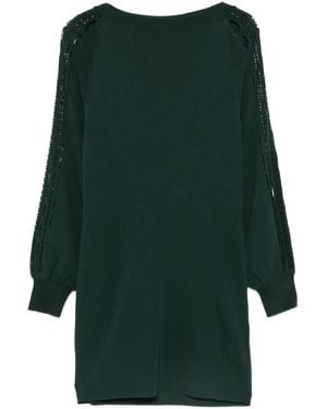 Liu Jo Cut-Out Bead-Embellished Mini Dress - Green