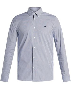 Lacoste Striped Poplin Shirt - Blue
