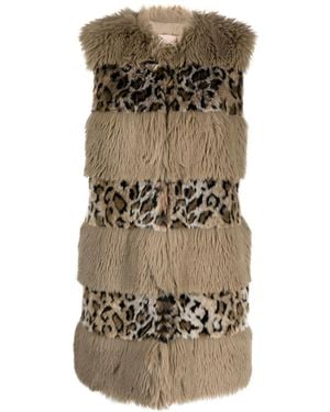 Twinset Animal-Print Faux-Fur Gilet - Natural