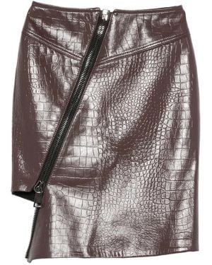 MITILIANE COUTURE Croc-Effect Zipped Leather Skirt - Gray