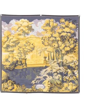 Inoui Edition Landscape-Print Silk Scarf - Metallic