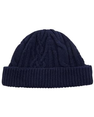 John Smedley Bonnet Emerya En Maille Torsadée - Blue