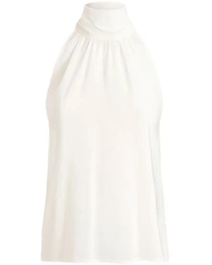 PT Torino Anita Bow-Detail Halterneck Top - White