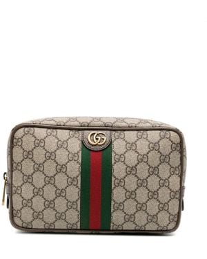 Gucci Caso de tocador de detalles web de Savoy - Gris