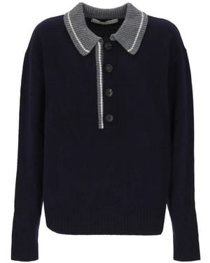 Tela Button-Fastening Wool Jumper - Blue