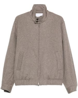 Cellar Door Zip-Front Welt-Pocket Jacket - Brown