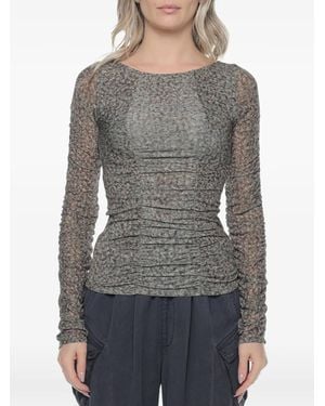 One Teaspoon Night Fever Ruched Blouse - Grey