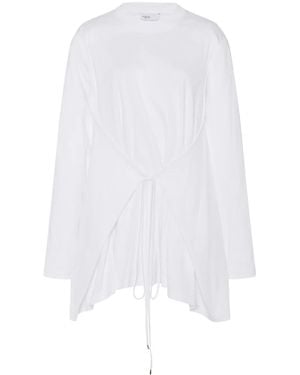 Rosetta Getty T-Shirt Con Design A Strati - Bianco
