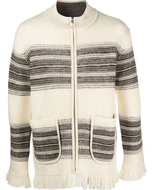 Junya Watanabe Gestreifter Cardigan - Grau