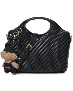 V73 Zelda Woven-Effect Shoulder Bag - Blue