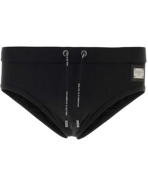 Dolce & Gabbana Zwembroek Met Logoplakkaat - Zwart