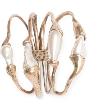 Weekend by Maxmara Faux-Pearl Scarf Ring - White