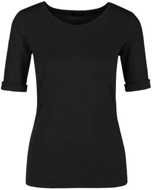 Marc Cain T-Shirt À Manches À Ourlet Retourné - Black