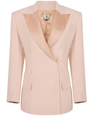 Elisabetta Franchi Lapel Pocket Jacket - Pink