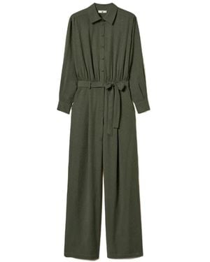 Twinset Stud-Embellished Twill Jumpsuit - Green