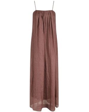 Alysi Print Midi Dress - Brown