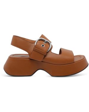 Vic Matié Thelma Sensory Leather Sandals - Brown