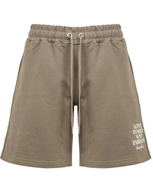 FAMILY FIRST Graphic-Detail Drawstring Shorts - White
