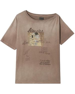 Musium Div. Print Boat Neck T-Shirt - Grey