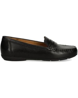 Geox Penny Leather Loafers - Black