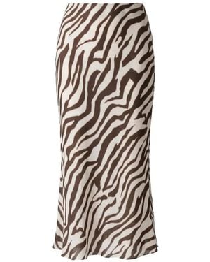 Toccin Zebra-Print High-Waisted Skirt - White