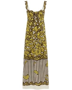 ALÉMAIS Mona Midi-Jurk Met Gestrikte Voorkant - Metallic