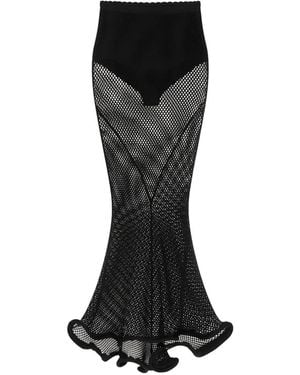 Givenchy Kickback Ruffled Midi Skirt - Black