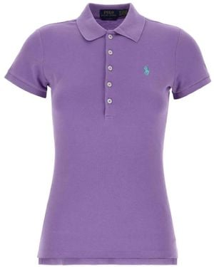 Polo Ralph Lauren Logo-Embroidered Polo Top - Purple