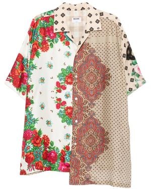 Moschino Patchwork Short-Sleeve Shirt With Floral - Red