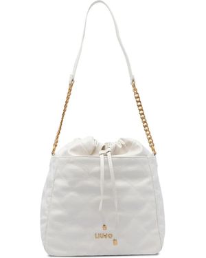Liu Jo Logo-Plaque Bucket Bag - White