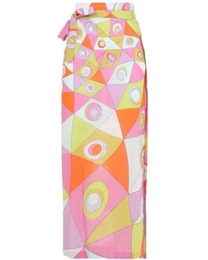 PUCCI Wrap Style Slit Skirt With Self-Tie Fastening - White