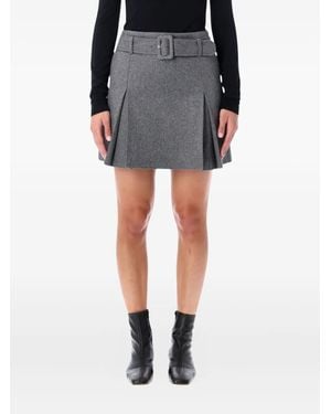 A.P.C. Belted pleated mini skirt - Schwarz