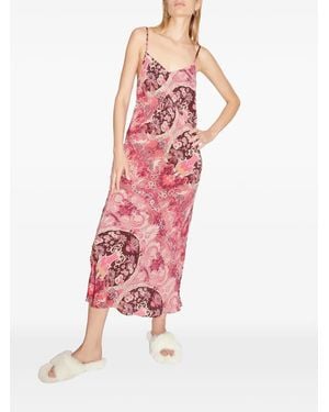 Maria Cher Vestido Midi Besalu Isabel Con Estampado Floral - Rojo