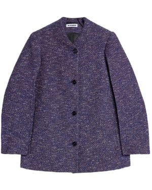 Jil Sander Wool Tweed Jacket - Purple