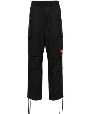 HUGO Logo-Appliqué Cargo Trousers - Black