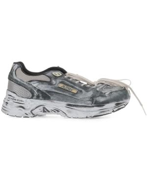Autry Distressed-Effect Paneled Sneakers - Gray