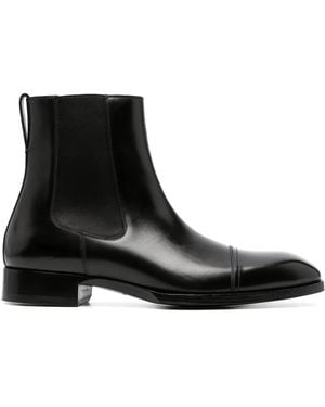 Tom Ford Elkan Cap-Toe Chelsea Boots - Black