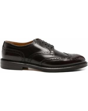 Doucal's Leather Brogue Shoes - Black