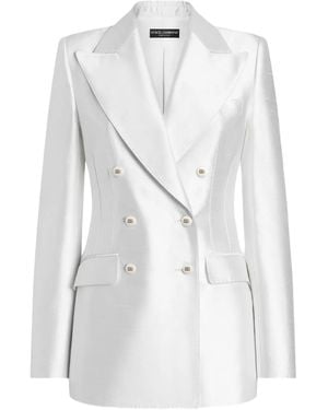 Dolce & Gabbana Sakko Aus Seidenstretch - Weiß