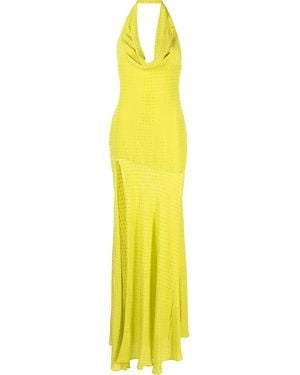 De La Vali Halter-Neck Gown - Yellow