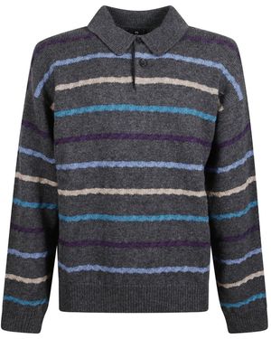 Paul Smith Striped Polo Shirt - Grey
