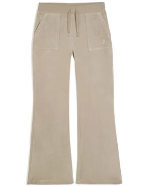 Juicy Couture Velour Flared Track Trousers - Natural
