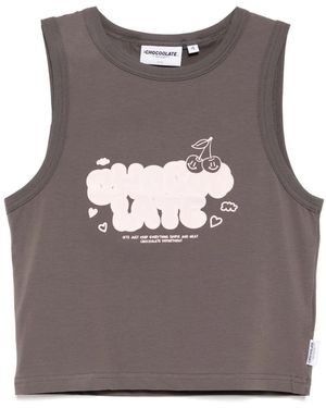 Chocoolate Logo-Print Tank Top - Grey
