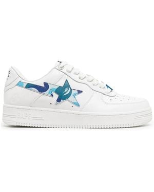 A Bathing Ape Bape Sta Low-Top Leather Sneakers - White