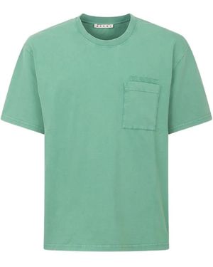 Marni Chest-Pocket Cotton T-Shirt - Green