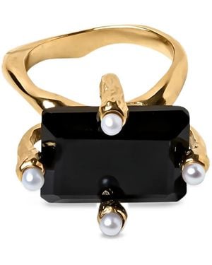 Beatriz Palacios Pearl-Embellished Ring - Black